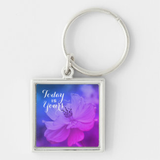"Today Is Yours" Inspirational Floral Key Ring