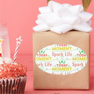 Today Moment, Spark Life Tote Bag Oval Sticker