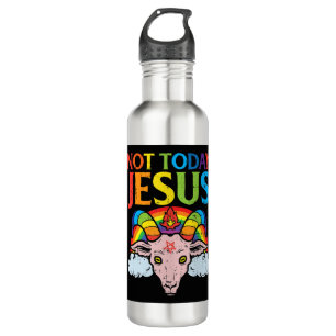 Today Not Jesus Satan Goat Satanic Rainbow Satanis 710 Ml Water Bottle