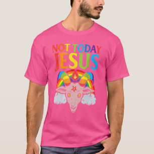 Today Not Jesus Satan Goat Satanic Rainbow Satanis T-Shirt