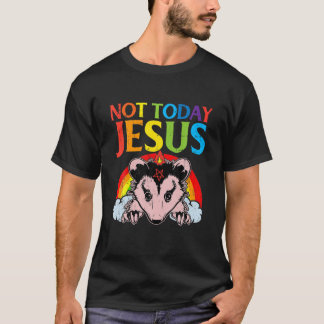 Today Not Jesus Satan Opossum Satanic Rainbow Sata T-Shirt