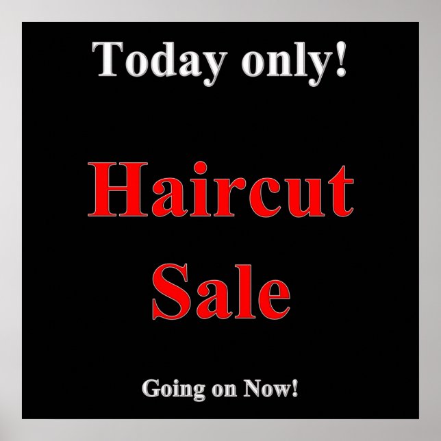 Today only Haircut Sale Poster Matte (Front)