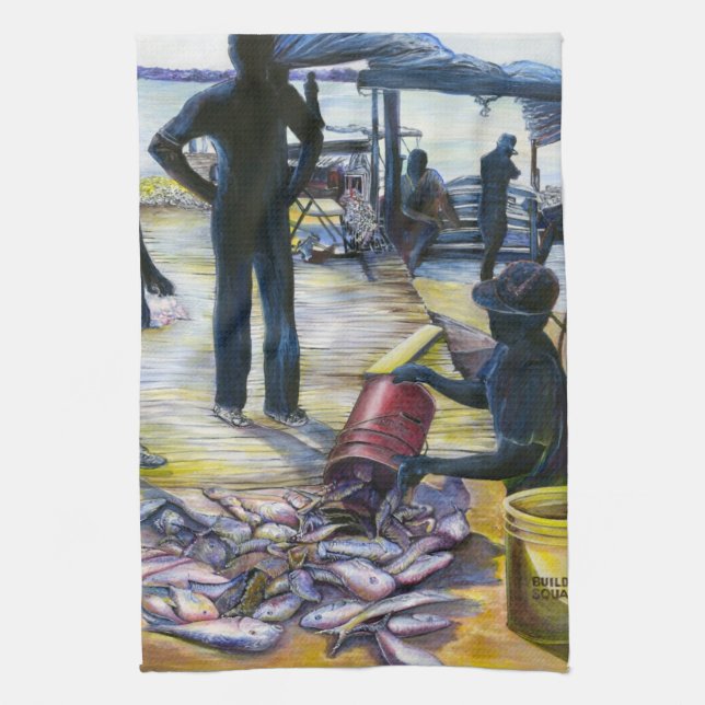 Today’s Menu, Harbour Island Tea Towel (Vertical)