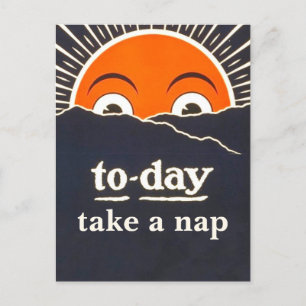 Today, Take a Nap Vintage Postcard