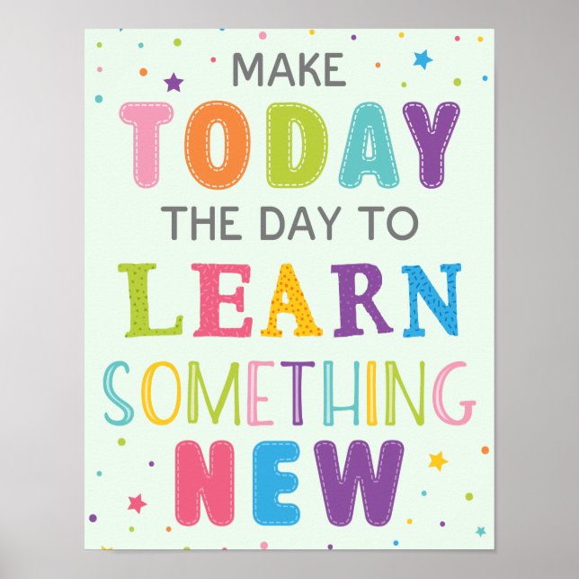 Today The Day To Learn Something Growth Mindset Poster (Front)