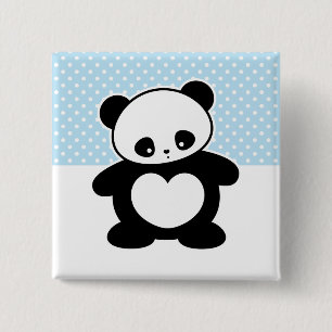 Today's Best! Kawaii panda 15 Cm Square Badge