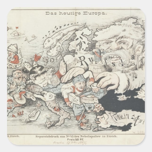 Today's Europe', 1887 Square Sticker (Front)