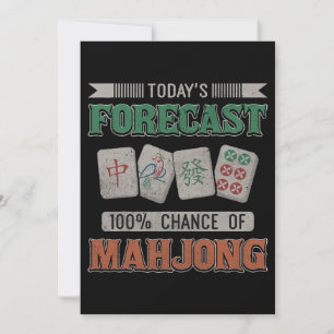 Todays Forecast 100 Chance of Mahjong Party Mahjon Invitation
