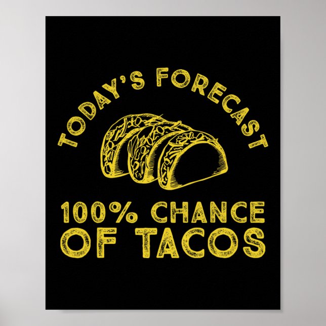 Today's Forecast 100% Chance Of Tacos  Poster (Front)
