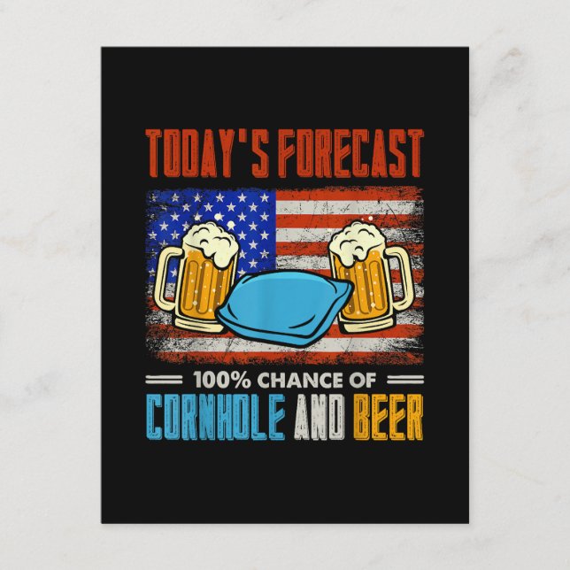 Today's Forecast Cornhole And Beer  Enclosure Card (Front)