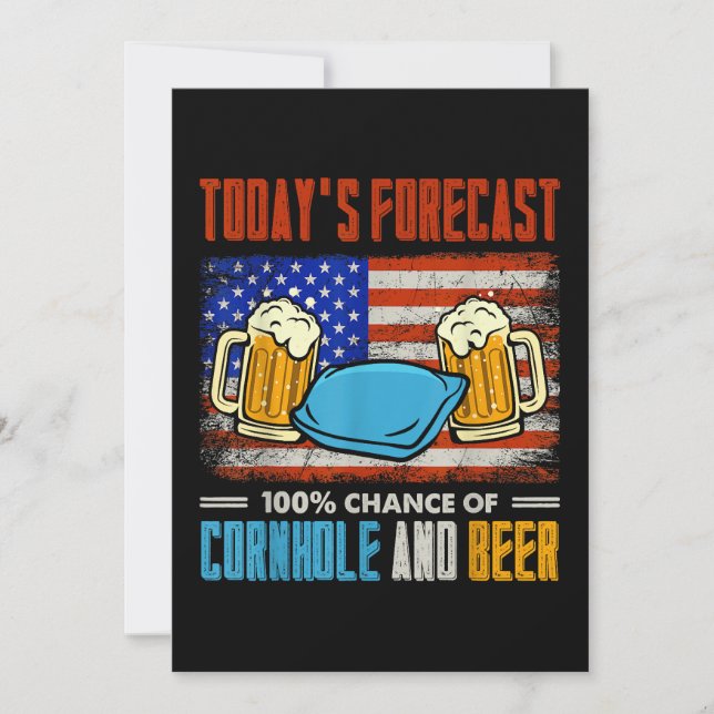 Today's Forecast Cornhole And Beer  Invitation (Front)