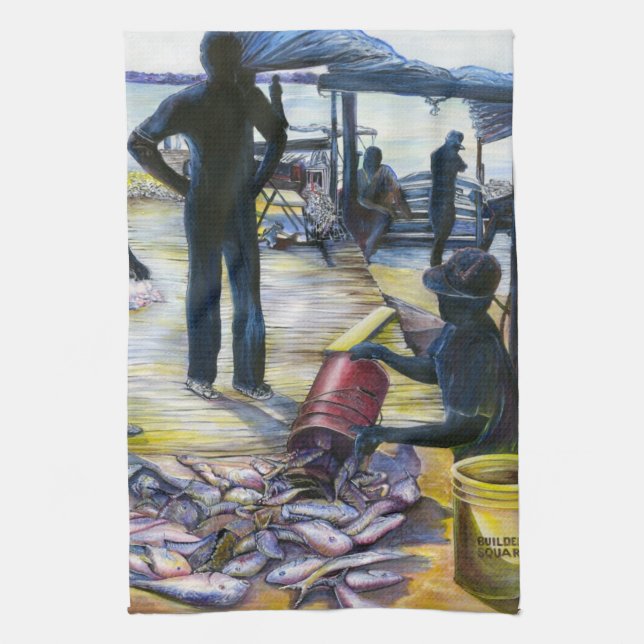 Today's Menu, Harbour Island, Bahamas Tea Towel (Vertical)