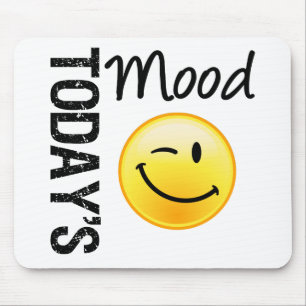 Today's Mood Emoticon Winking Mouse Mat
