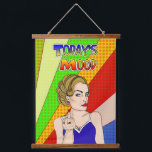 Today's Mood Retro Pop Art Lady Flipping the Bird Hanging Tapestry<br><div class="desc">Funny pop art retro style lady sticking up her middle finger with the quote,  "Today's mood."</div>