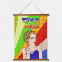 Today's Mood Retro Pop Art Lady Flipping the Bird