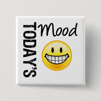 Today's Mood Very Happy Emoticon 15 Cm Square Badge