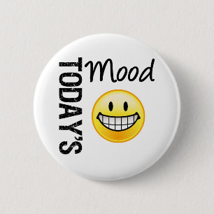 Today's Mood Very Happy Emoticon 6 Cm Round Badge
