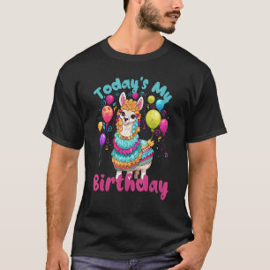 Today's My Birthday Cute Llama - Animal Party Fun T-Shirt