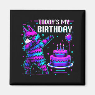 Todays My Birthday Llama Pinata Birthday Party Boy Magnet