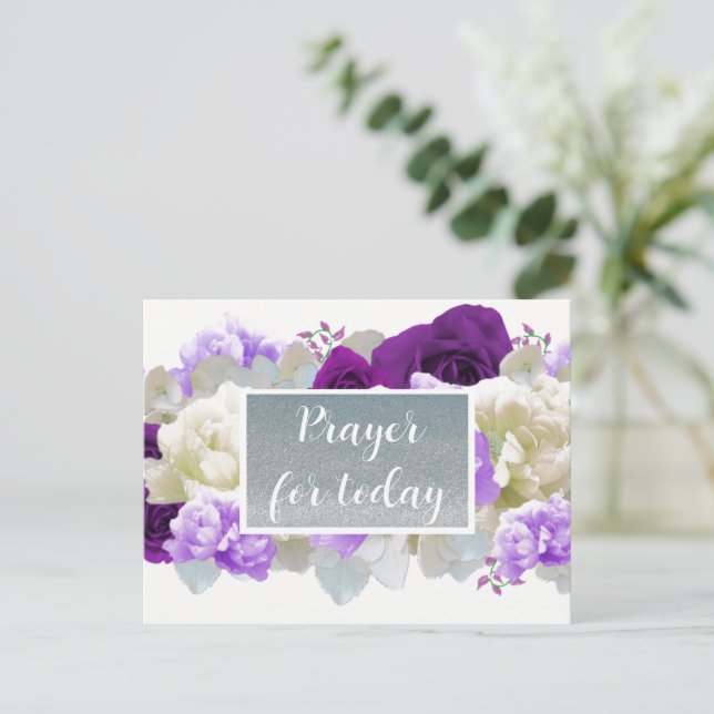 Today's Prayer Scripture Faux Glitter Postcard (Standing Front)