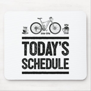 Today's Schedule Mountain Biking Cycling Vintage G Mouse Mat