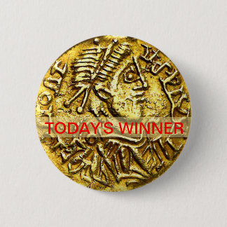 Today's Winner Gold Coin Medal Button