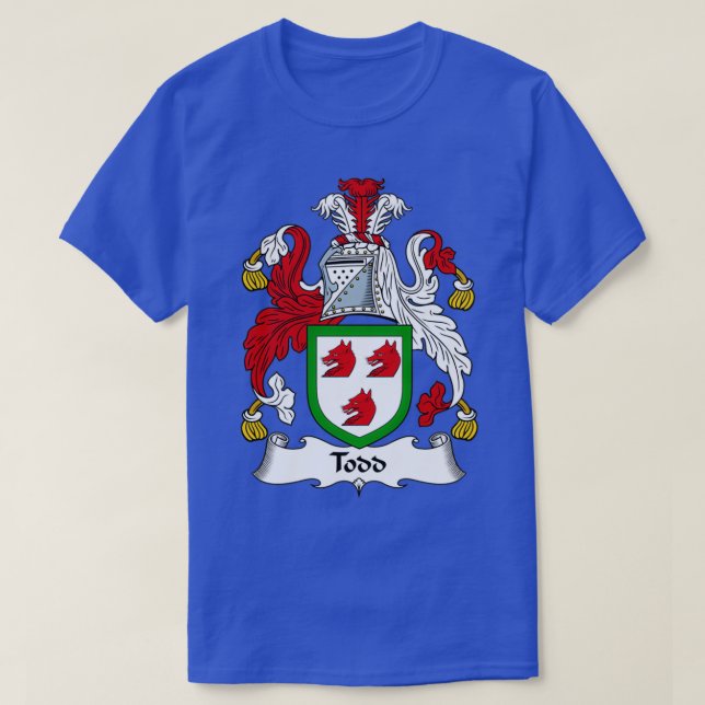 Todd Coat of Arms Family Crest  T-Shirt (Design Front)