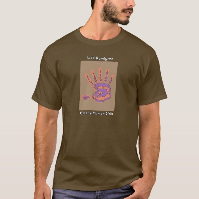 Todd Rundgren Clearly Human Hand Brown T-Shirt (Front)