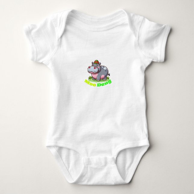Toddle bodysuit with Moo Deng (Front)