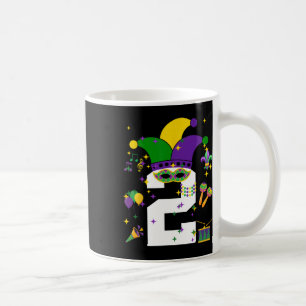 Toddler 2nd Birthday Mardi Gras Themed 2 Year Old Coffee Mug