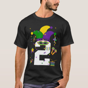 Toddler 2nd Birthday Mardi Gras Themed 2 Year Old T-Shirt