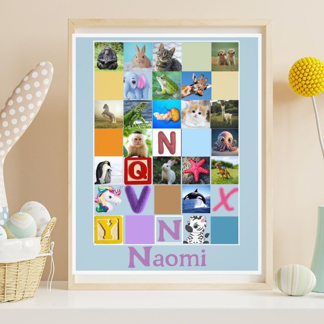 Toddler Alphabet Animal Poster Personalised (Creator Uploaded)