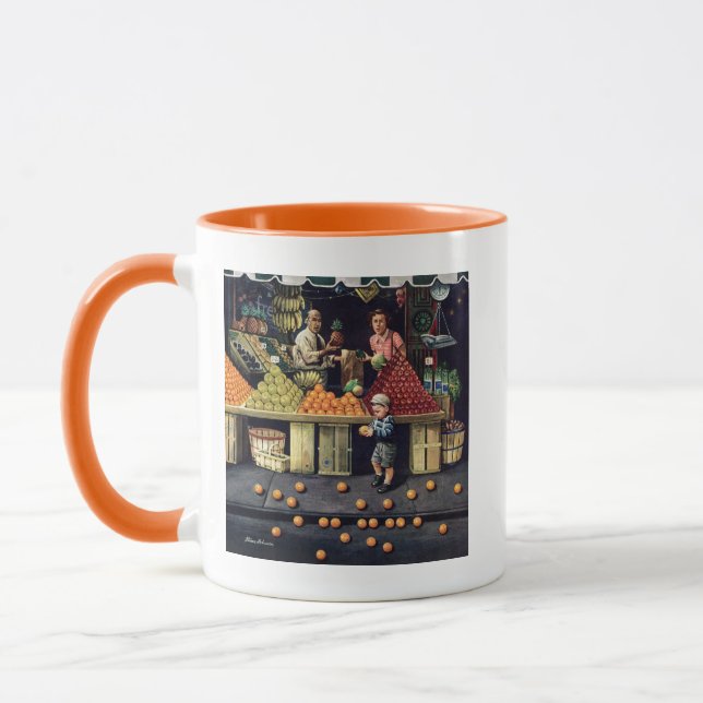 Toddler and Oranges Mug (Left)