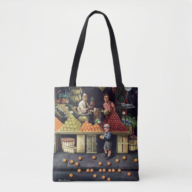 Toddler and Oranges Tote Bag (Front)