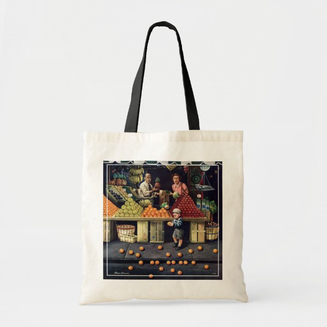 Toddler and Oranges Tote Bag (Front)