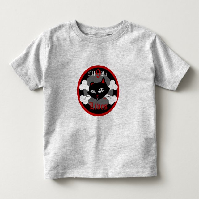 Toddler Bad Kitty for Boys 9 Lives Tee (Front)