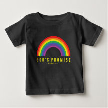 Toddler Black Tee Rainbow God's Promise 
