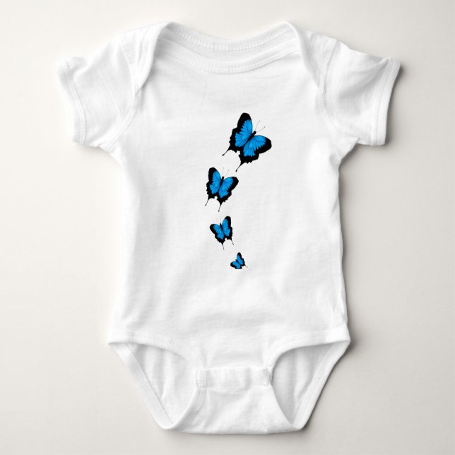 Toddler Blue Butterfly Bodysuit (Front)