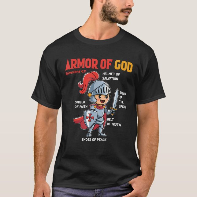 Toddler Boy Armour Of God Brother Son Men Kid Chri T-Shirt (Front)
