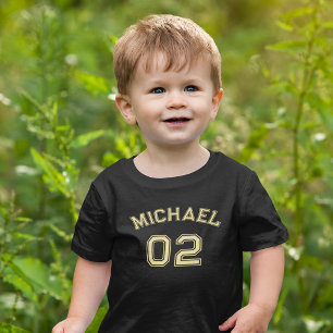 Toddler Boy Girl Name Jersey Number Sports Cotton Toddler T-Shirt