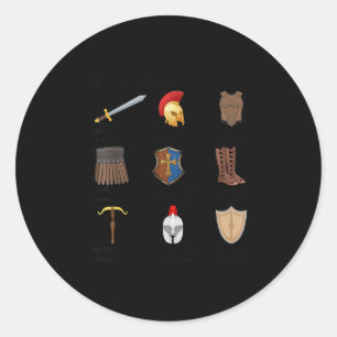 Toddler Boy God Says I Am Armor Of God Brother Son Classic Round Sticker