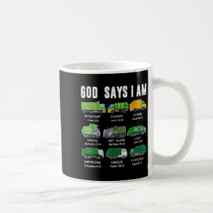 Toddler Boy God Says I Am Garbage Truck Jesus Brot Coffee Mug