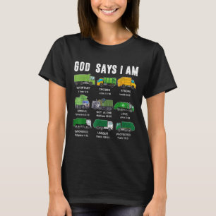 Toddler Boy God Says I Am Garbage Truck Jesus Brot T-Shirt