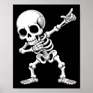 Toddler Boy Halloween Shirt Kids Dabbing Skeleton Poster