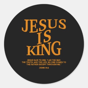 Toddler Boy Jesus Is King Camo Christian God Son S Classic Round Sticker