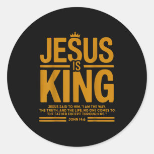 Toddler Boy Jesus Is King Camo Christian God Son S Classic Round Sticker