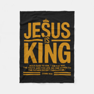 Toddler Boy Jesus Is King White Christian God Son Fleece Blanket