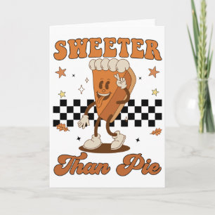 Toddler Boy Thanksgiving Sweeter Than Pie Funny Ki Card