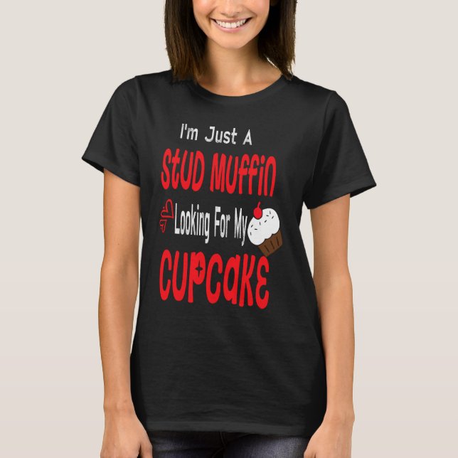 Toddler Boy Valentines Day Just A Stud Muffin Cupc T-Shirt (Front)
