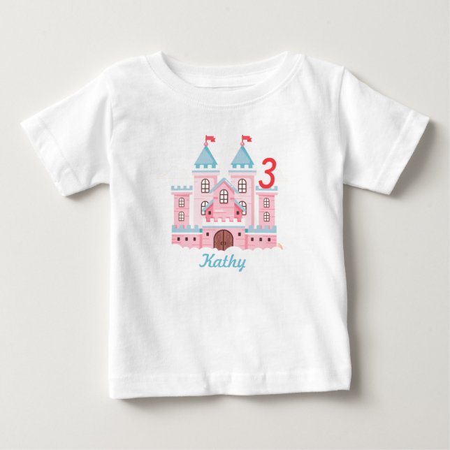 Toddler Castle Custom Name Age T-Shirt (Front)